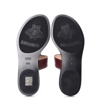 Gucci Calfskin GG Marmont Thong Sandals 36.5 Vintage Bordeaux 6 of 10