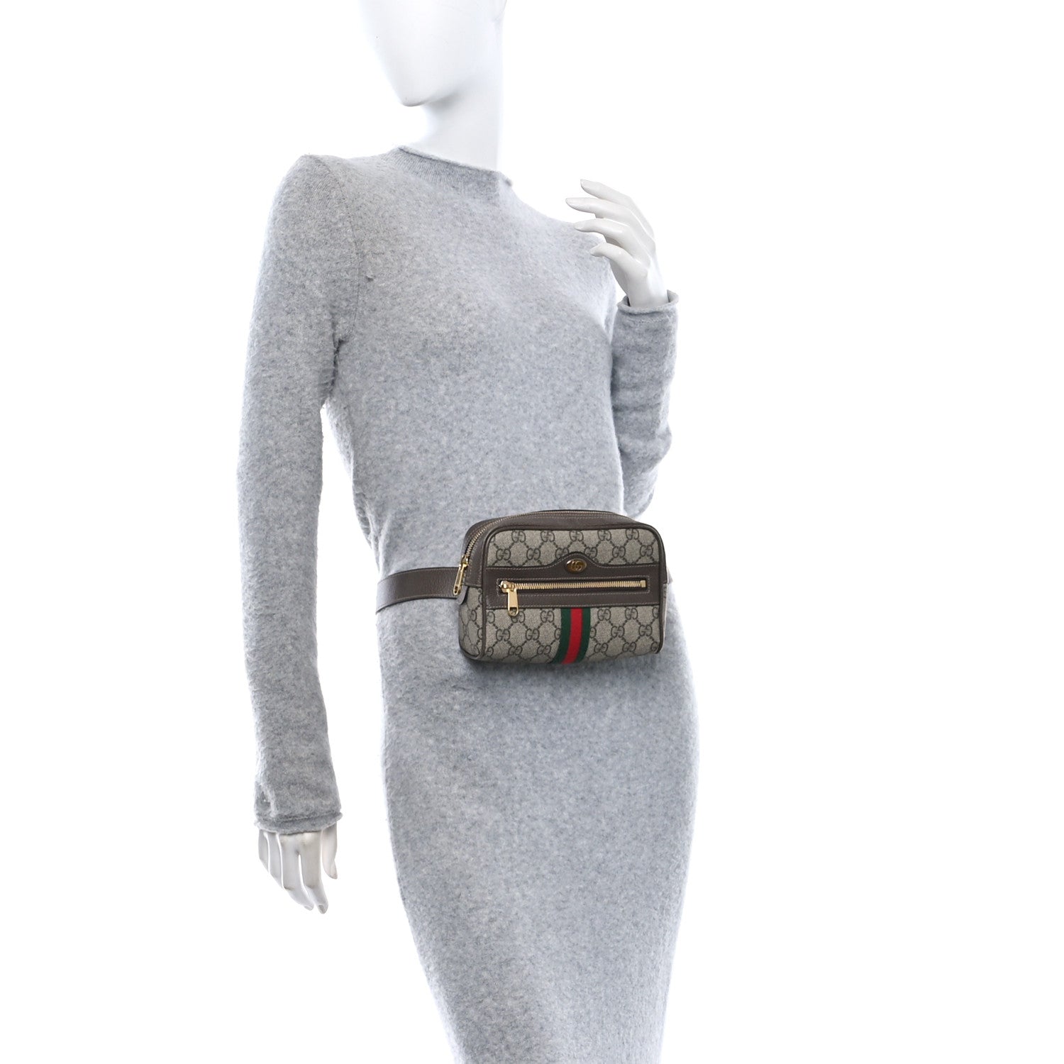 Gucci GG Supreme Monogram Web Small Ophidia Belt Bag 85 34 Dark Brown 2 of 10
