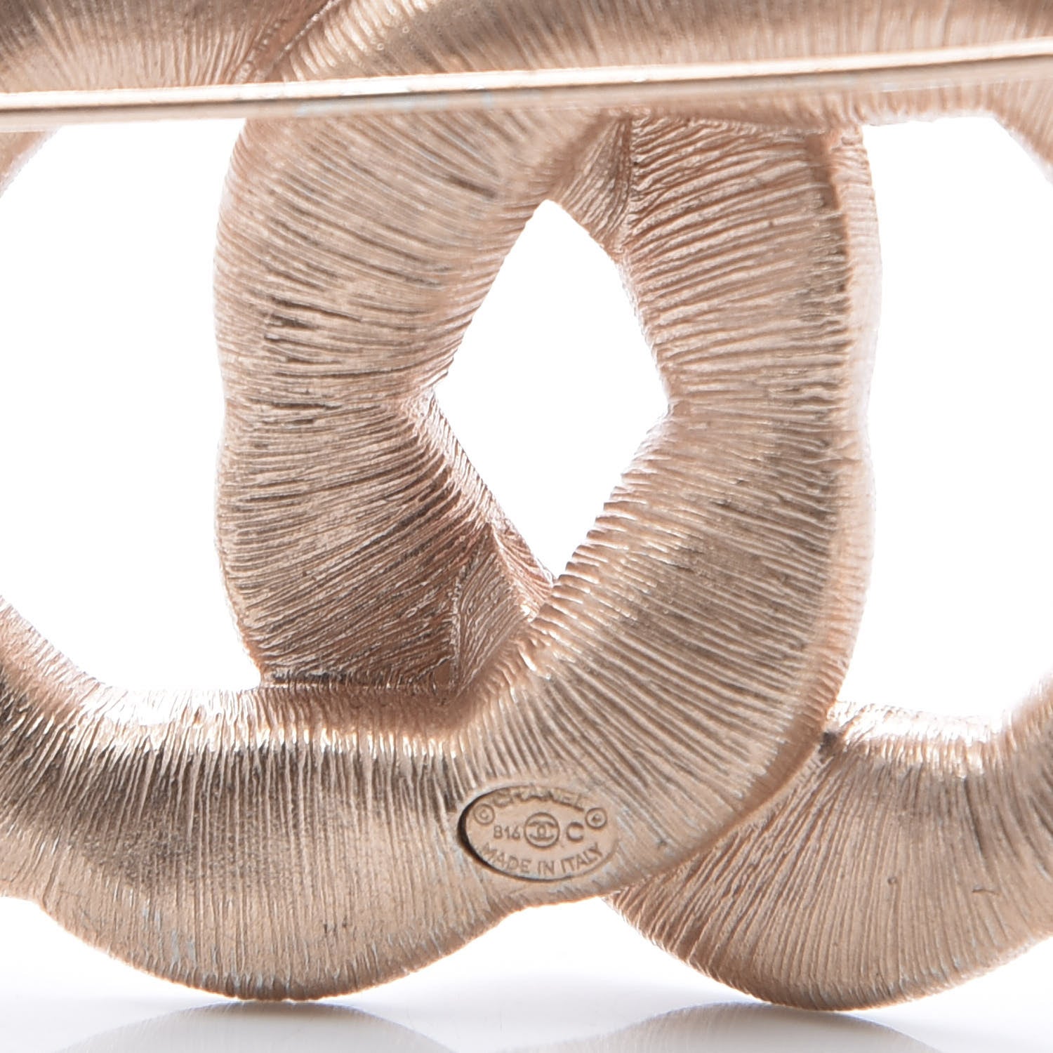 Chanel Crystal Twisted CC Brooch Rose Gold 4 of 5