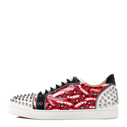 Christian Louboutin Calfskin Patent Womens Louis Junior Spikes Vieria Orlato Flat Sneakers 40 Version Multicolor 1 of 7