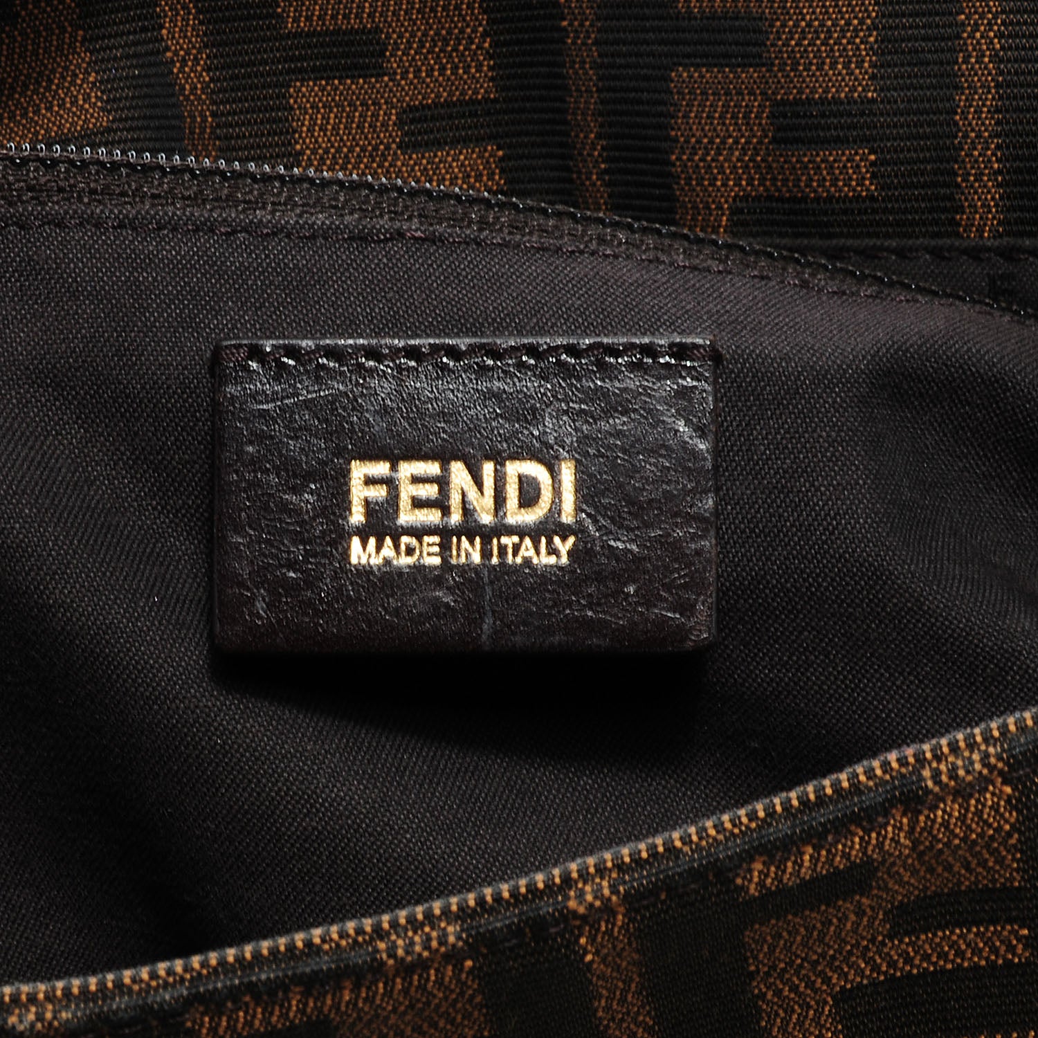 Fendi Zucca Patent Mia Shoulder Flap Tobacco 6 of 9
