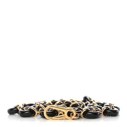 Loewe Brass Acetate Donut Chain Shoulder Strap Black Gold 1 of 3