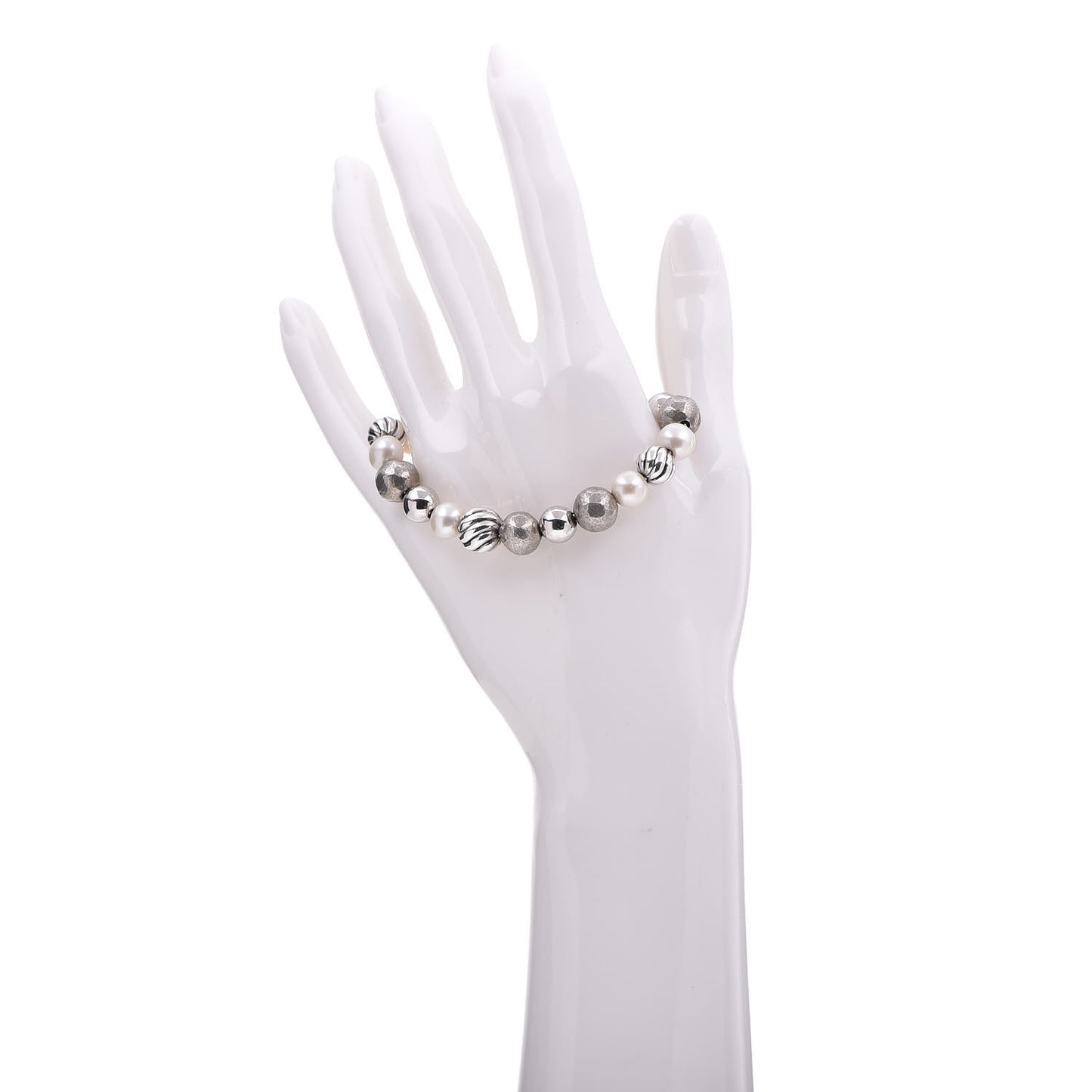 Sterling Silver Pearl 9mm Elements Bead Bracelet