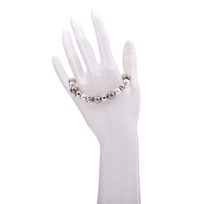 David Yurman Sterling Silver Pearl 9mm Elements Bead Bracelet 2 of 4