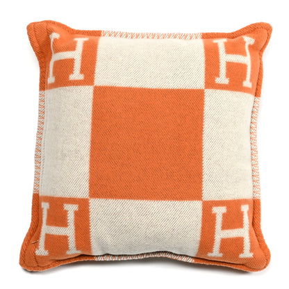 Hermes Wool Cashmere Avalon Pillow PM Ecru Potiron 2 of 3