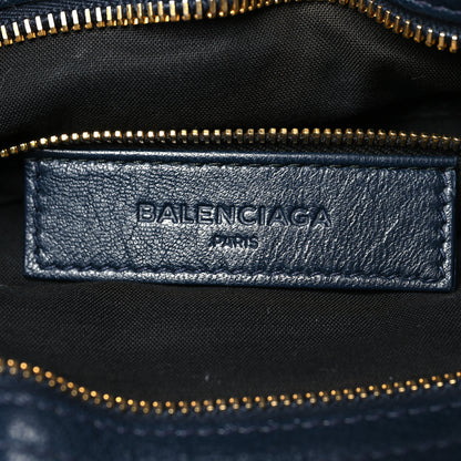 Balenciaga Chevre Gold Metallic Edge Hardware Velo Bleu Nuit Dark Sea 6 of 13