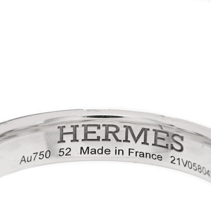 Hermes 18K White Gold Diamond Ever Herakles Wedding Band Ring 52 6 4 of 5