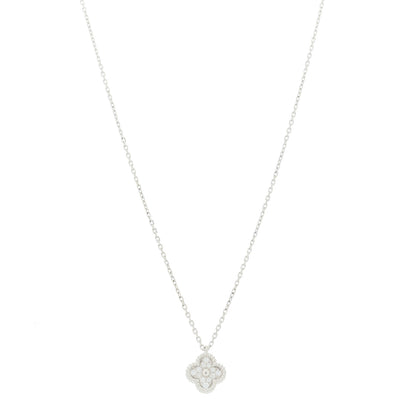 Van Cleef & Arpels 18K White Gold Diamond Sweet Alhambra Pendant Necklace 1 of 5