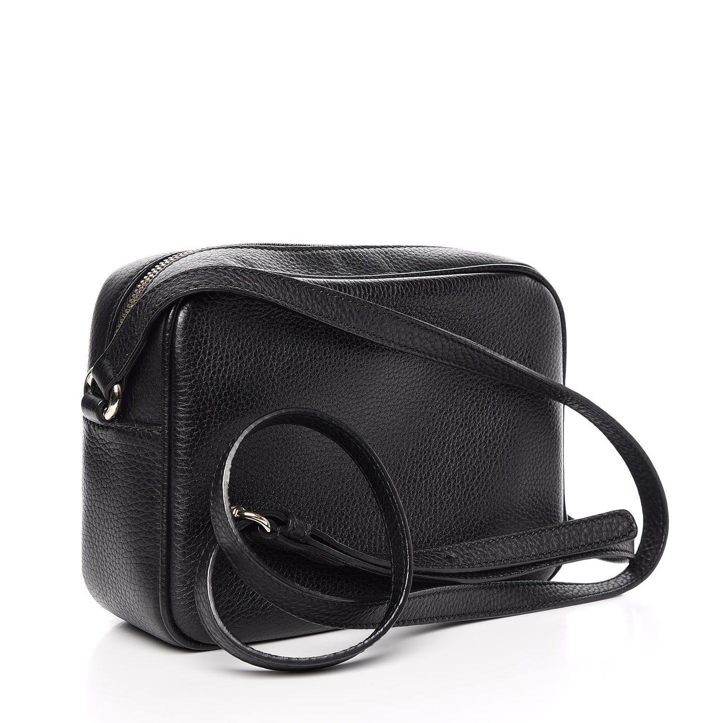 Pebbled Calfskin Small Soho Disco Bag Black