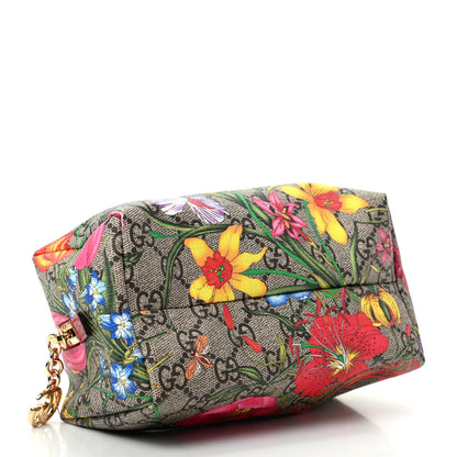 Gucci Soft GG Supreme Monogram Flora Calfskin Medium Ophidia Cosmetic Case Beige Ebony Multicolor Rosso 4 of 7