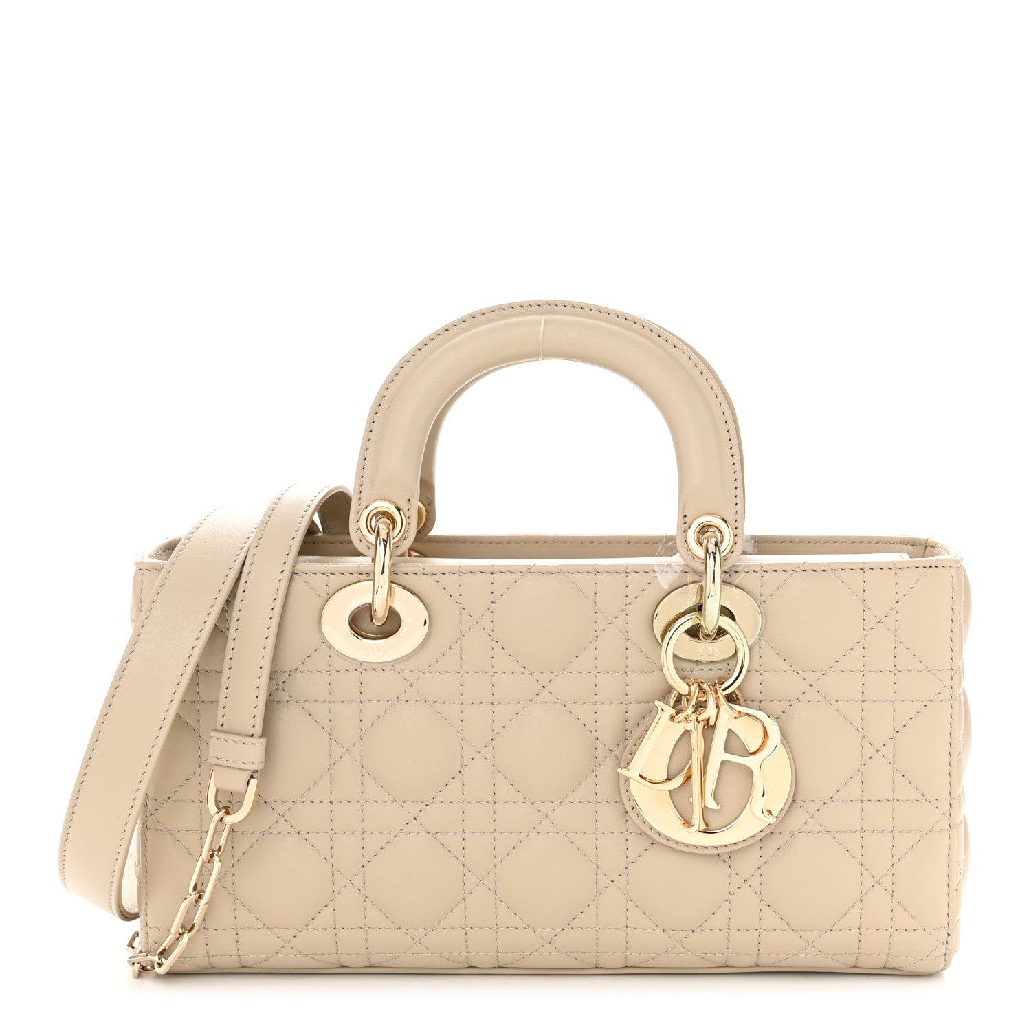 Christian Dior Lambskin Cannage Medium Lady D-Joy Sand 1 of 11