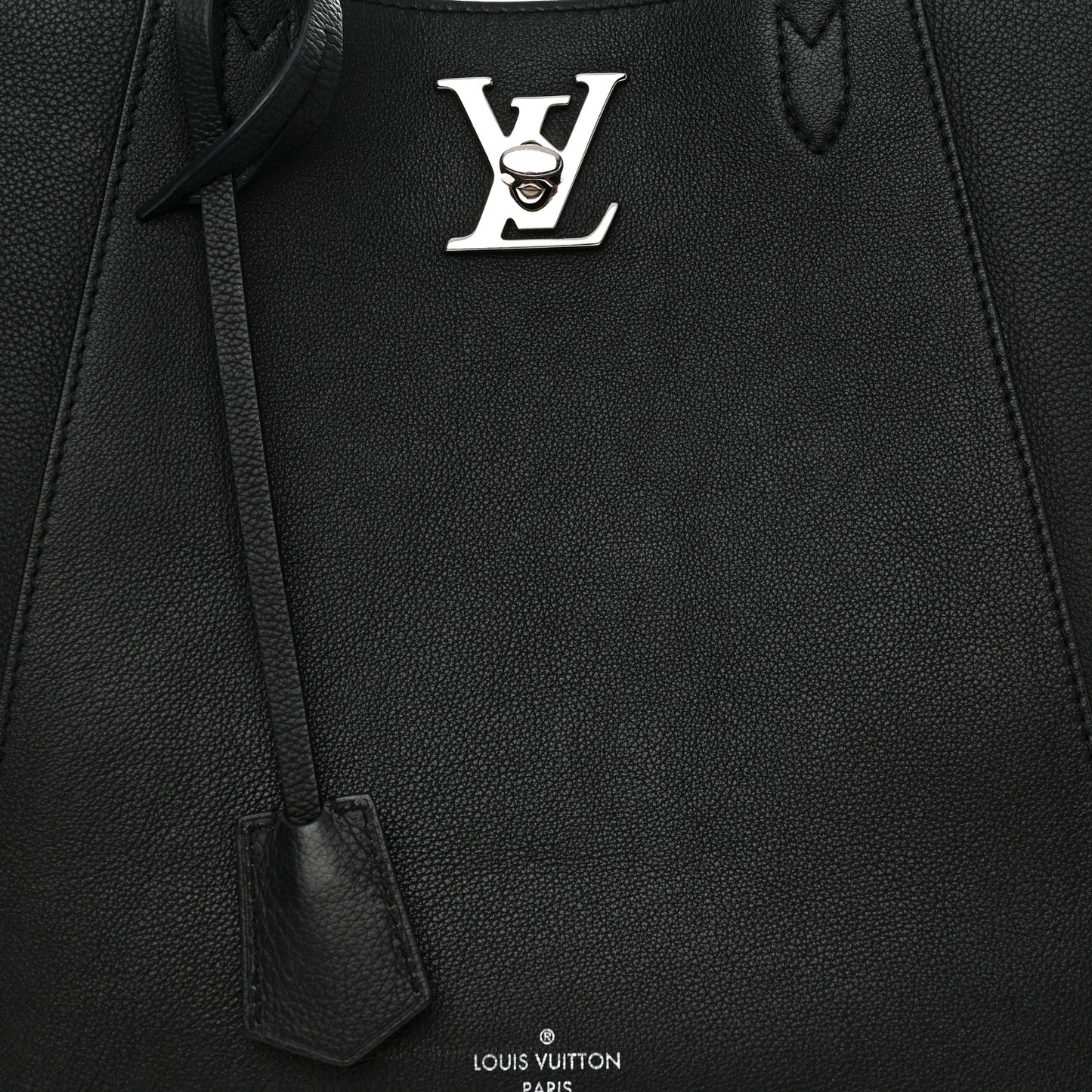 Calfskin Lockme Cabas Black
