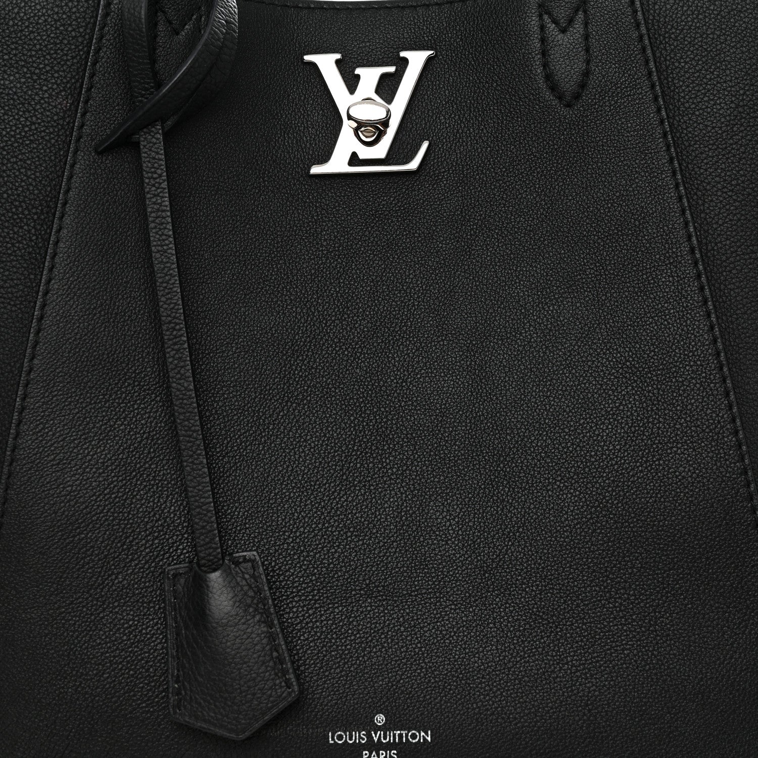 Louis Vuitton Calfskin Lockme Cabas Black 8 of 15