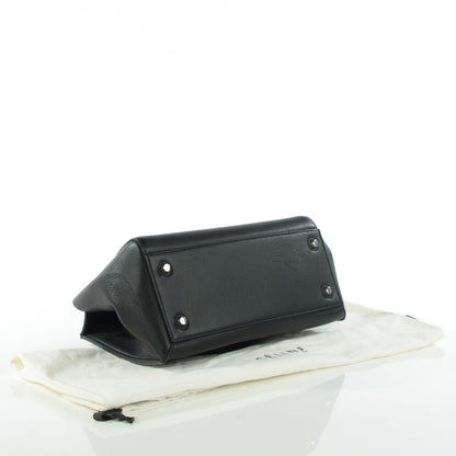Celine Drummed Calfskin Small Edge Shoulder Bag Black 4 of 7