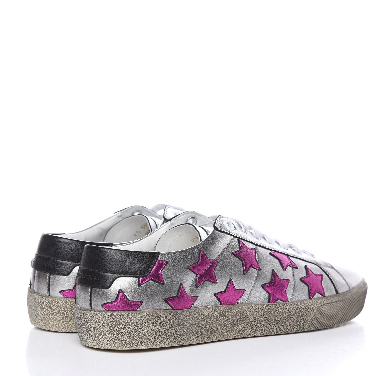 Saint Laurent Calfskin Star Court Sneakers 39 Metallic Pink 4 of 9