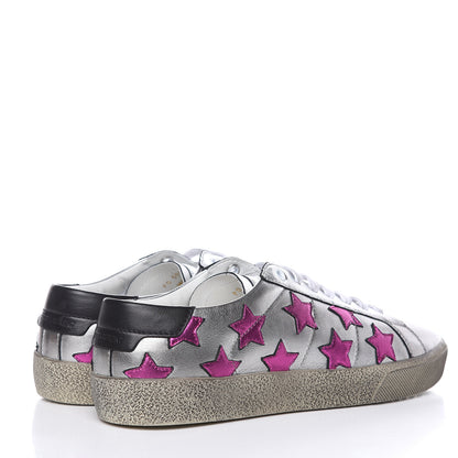 Saint Laurent Calfskin Star Court Sneakers 39 Metallic Pink 4 of 9