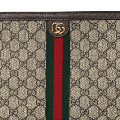 Gucci GG Supreme Monogram Web Ophidia Pouch Brown 8 of 13
