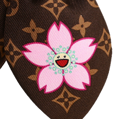 Louis Vuitton LV X TM Monogram Cerises Silk Scrunchies Set White Brown Red Pink 4 of 5