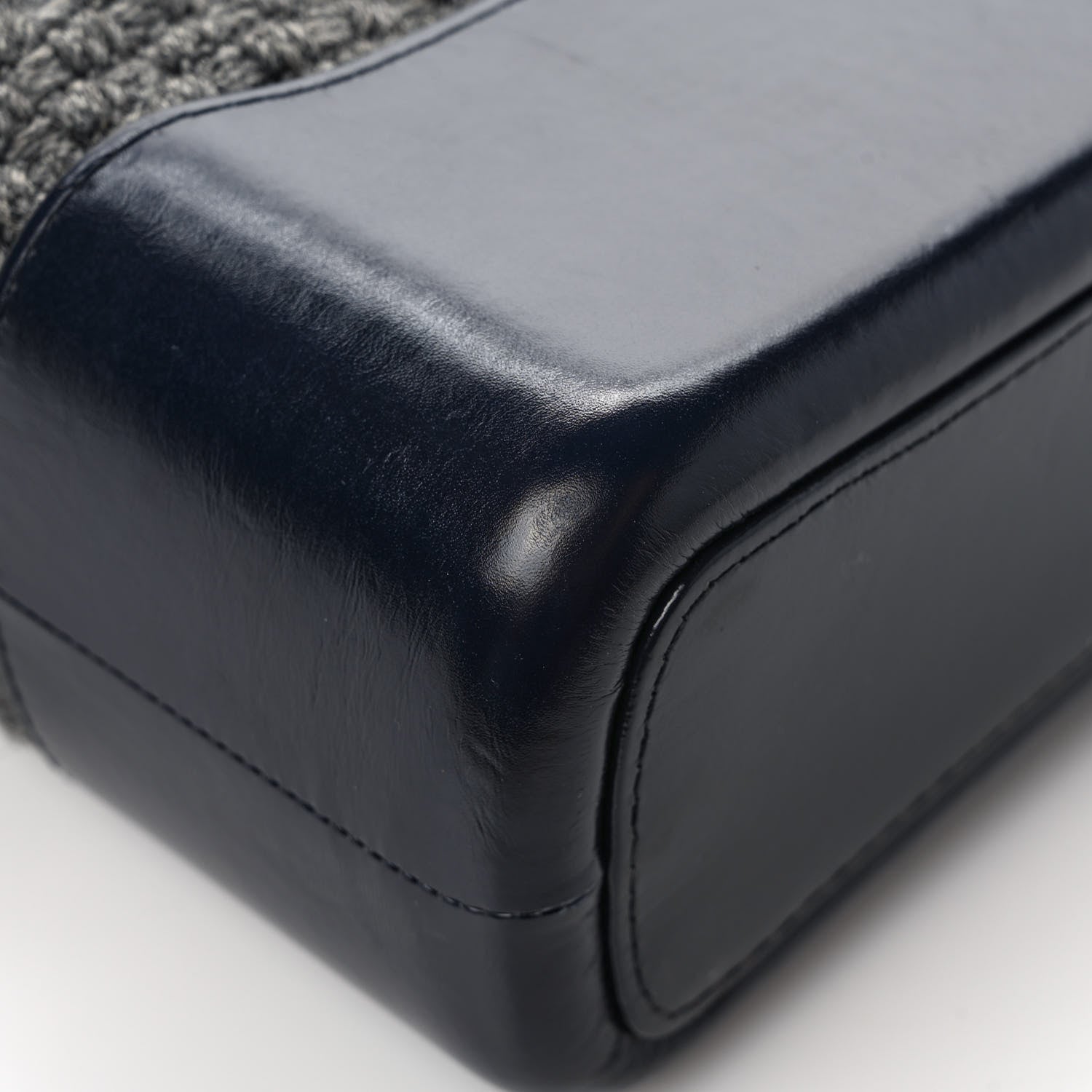 Chanel Tweed Calfskin Quilted Medium Gabrielle Hobo Gray Navy 10 of 11