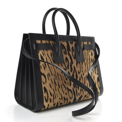 Saint Laurent Calf Hair Leopard Print Small Sac De Jour Black 3 of 9