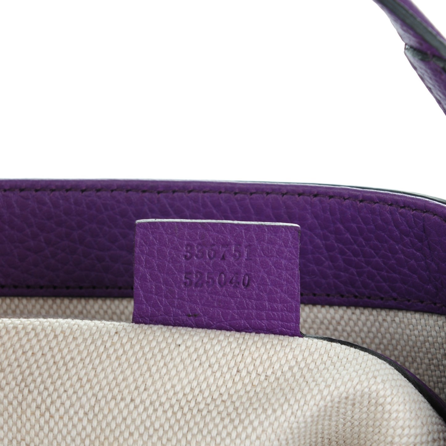 Pebbled Calfskin Small Soho Shoulder Bag Shine Purple