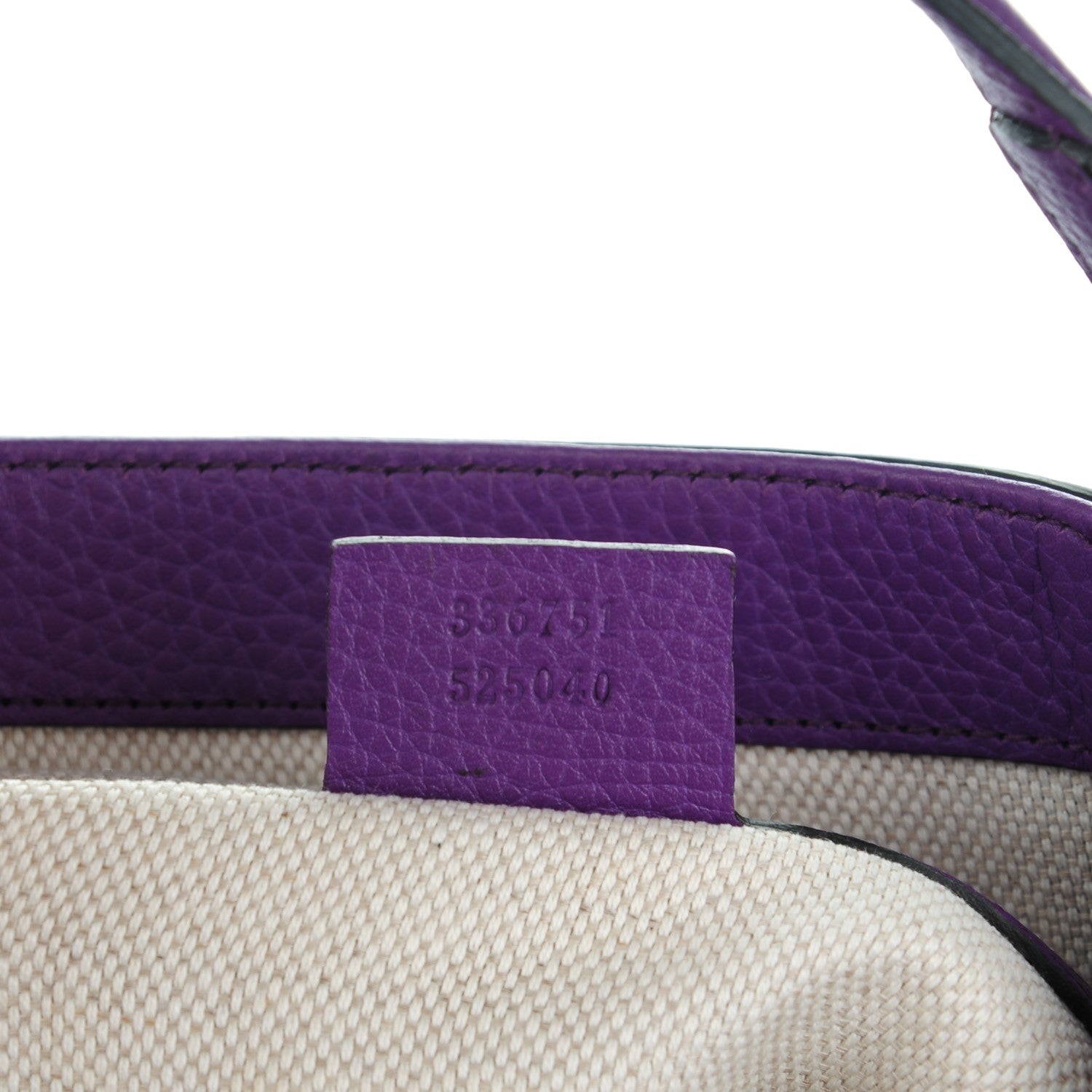 Gucci Pebbled Calfskin Small Soho Shoulder Bag Shine Purple 6 of 6
