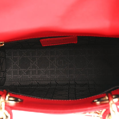 Christian Dior Lambskin Cannage Small Lucky Badges My Lady Dior Red 5 of 13