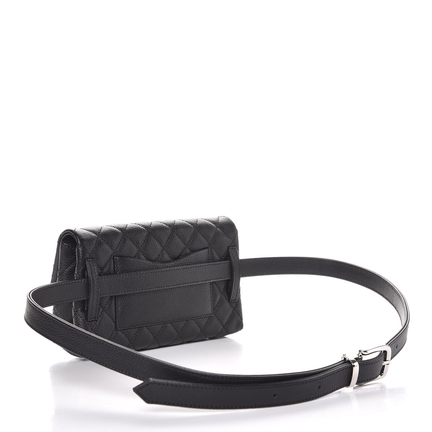 Grained Calfskin Quilted 2.55 Reissue Flap Belt Bag Clutch Black