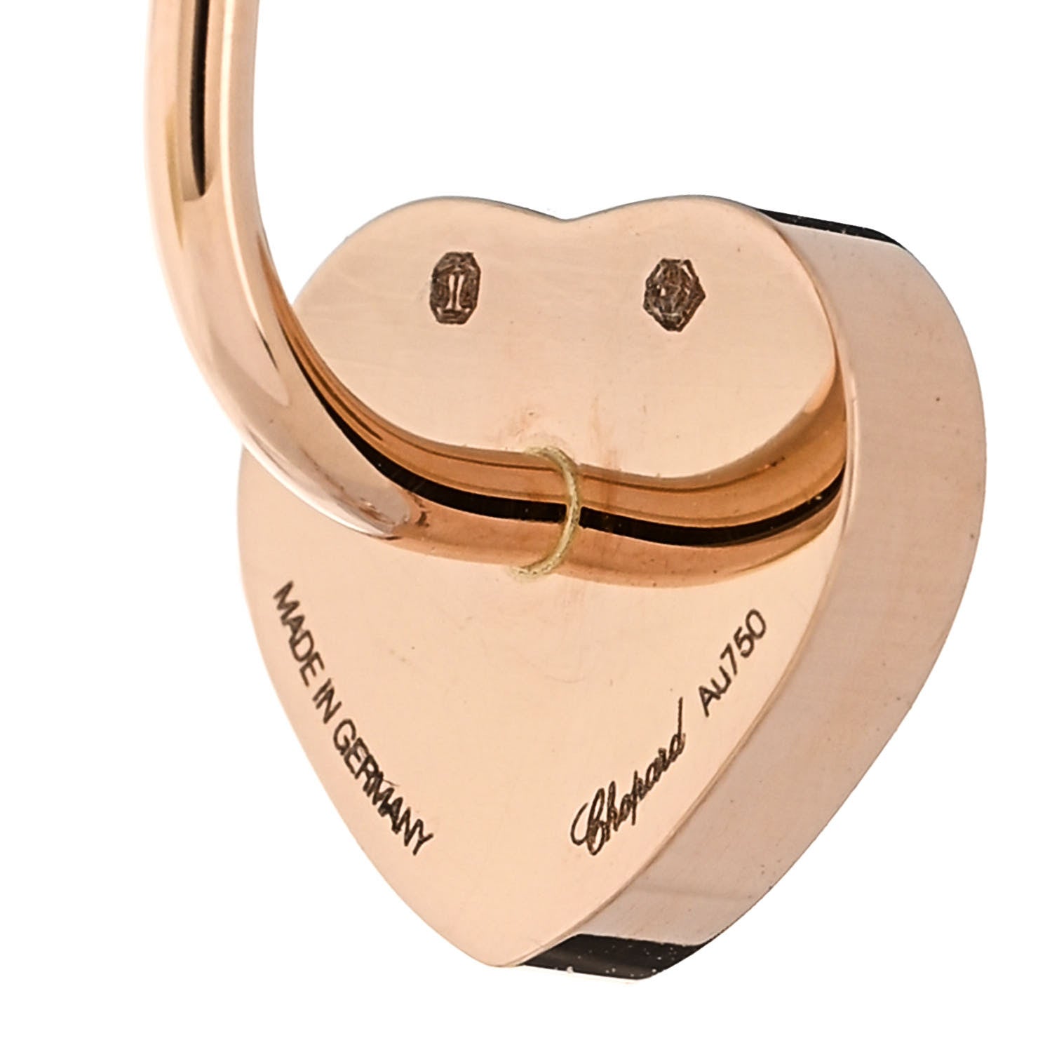 Chopard 18K Rose Gold Diamond Mother of Pearl Floating Happy Hearts Drop Earrings 4 of 7