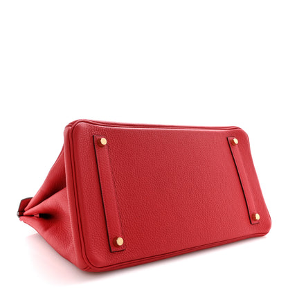 Hermes Taurillon Clemence BIRKIN 35 Rouge Casaque 4 of 13