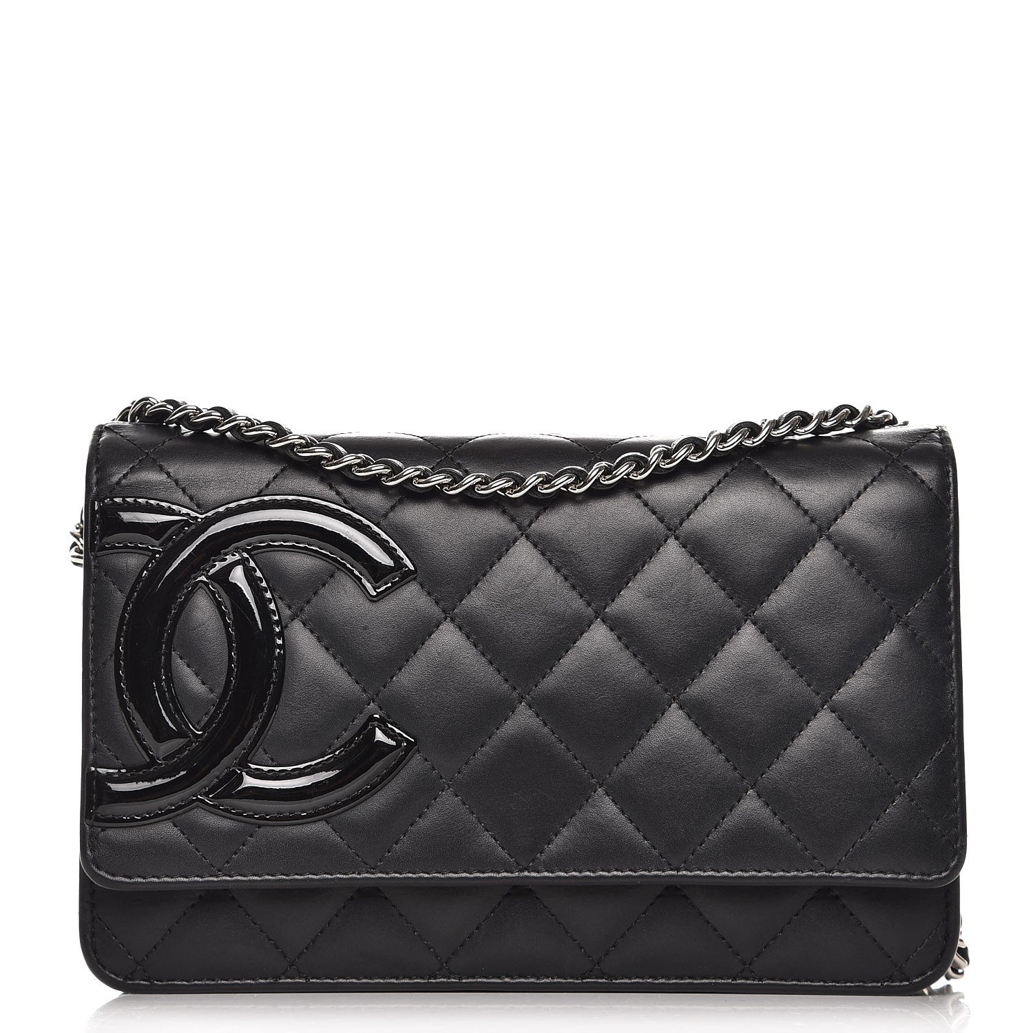 Chanel Calfskin Quilted Cambon Wallet On Chain WOC Black 1 of 8