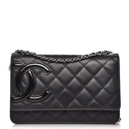 Chanel Calfskin Quilted Cambon Wallet On Chain WOC Black 1 of 8