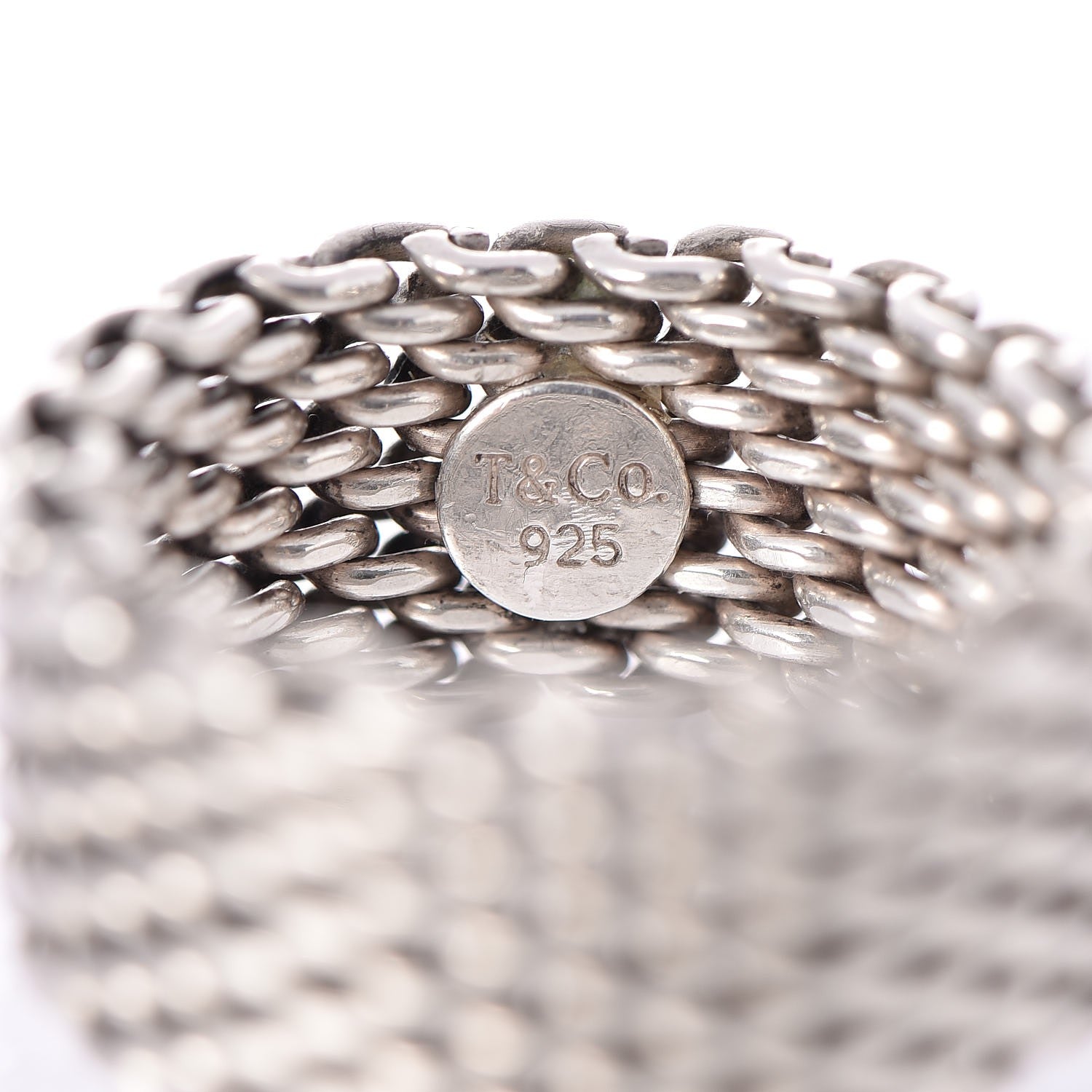 Tiffany Sterling Silver Somerset Mesh Ring 54 7 4 of 4