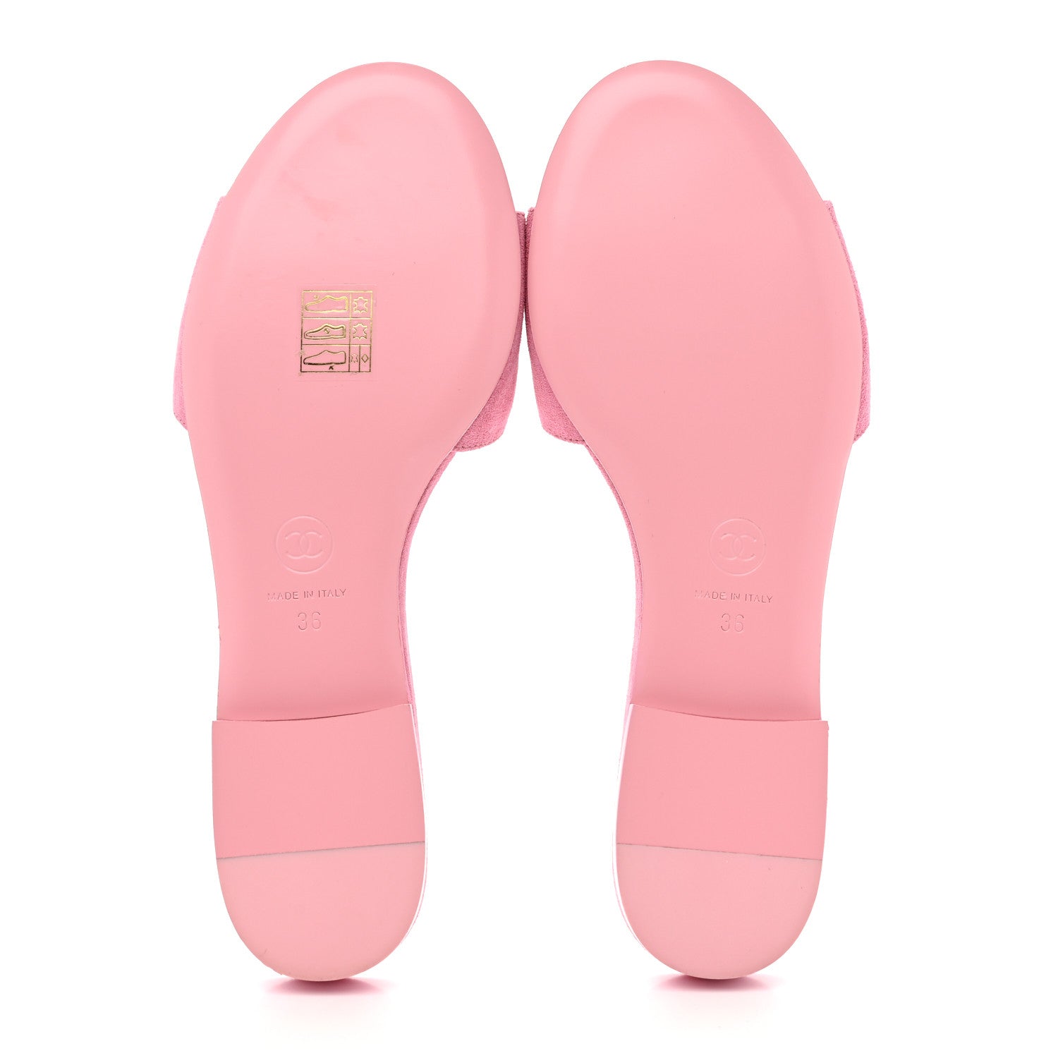 Chanel Suede Calfskin Camellia CC Slides 36 Pink 6 of 10