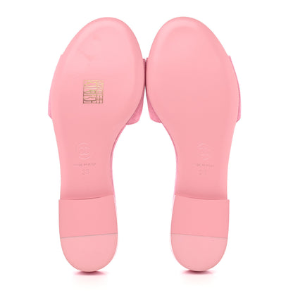 Chanel Suede Calfskin Camellia CC Slides 36 Pink 6 of 10