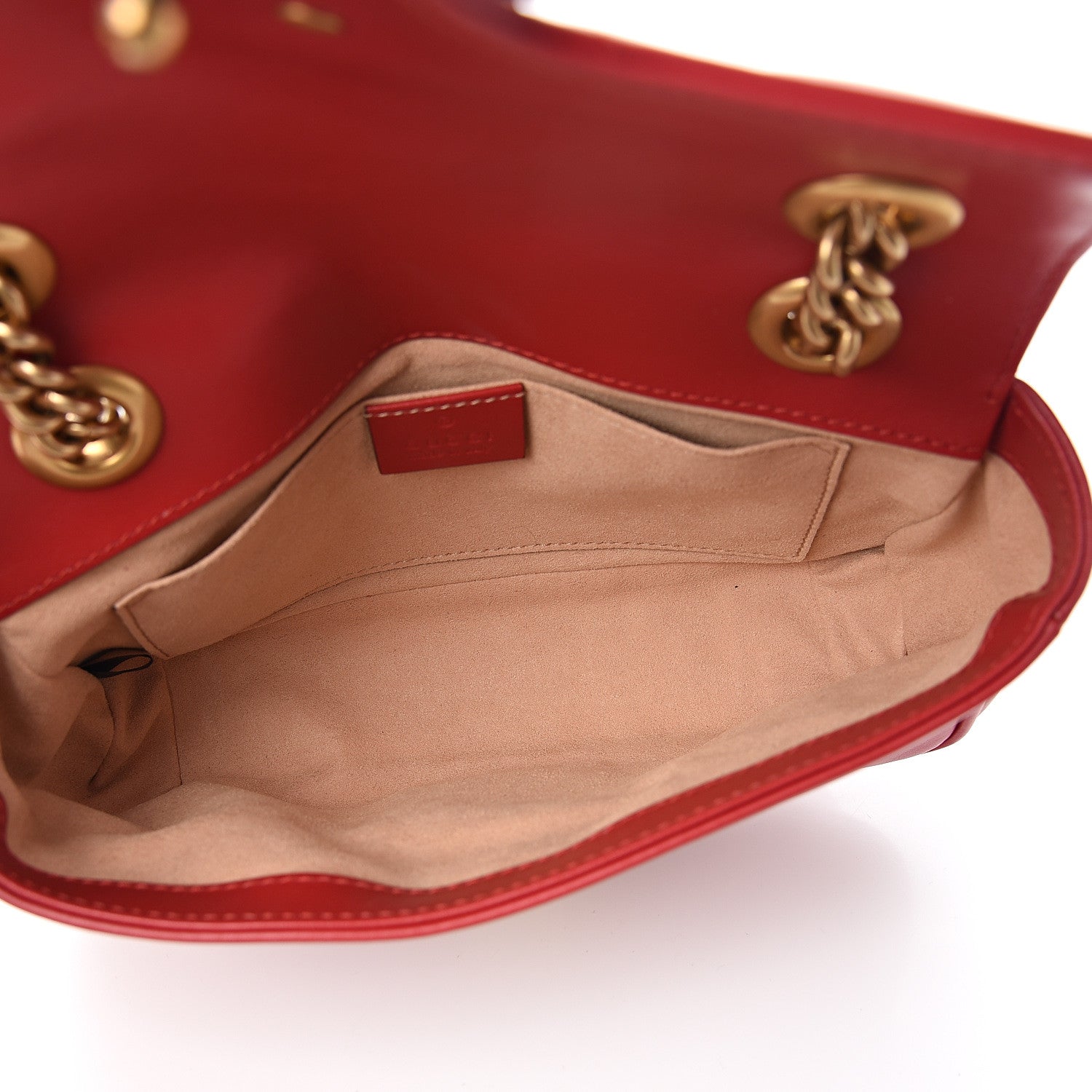 Gucci Calfskin Matelasse Mini GG Marmont Shoulder Bag Hibiscus Red 4 of 9