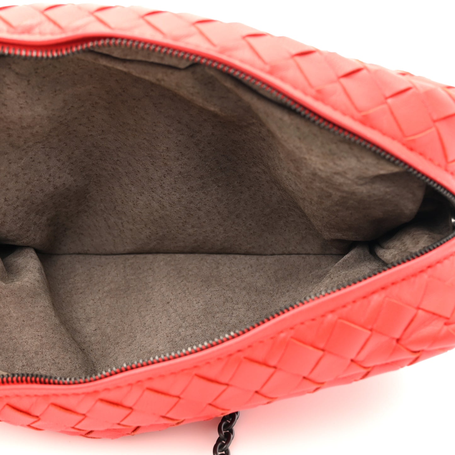 Nappa Intrecciato Small Chain Crossbody Red