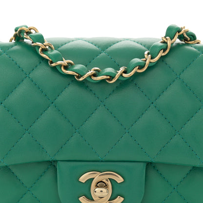 Chanel Lambskin Quilted Mini Square Flap Green 7 of 10