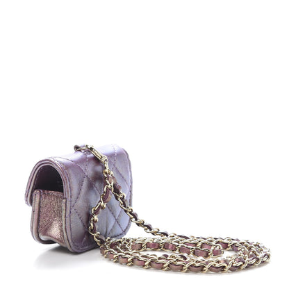 Chanel Iridescent Lambskin Quilted Airpods Pro Case Purple 4 of 13