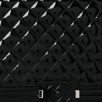 Chanel Patent Calfskin Quilted New Medium Plexiglass Boy Flap Black 9 of 15