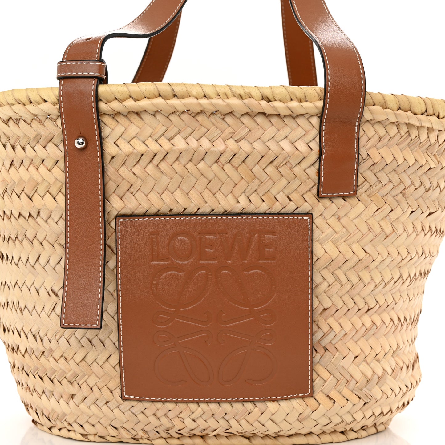 Raffia Basket Tote Bag Natural Tan