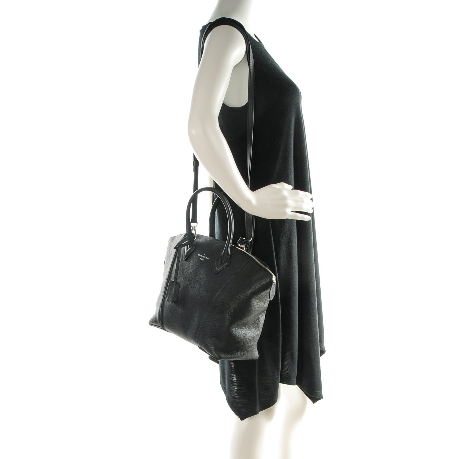 Louis Vuitton Cuir Taurillon Soft Lockit PM Black 2 of 7