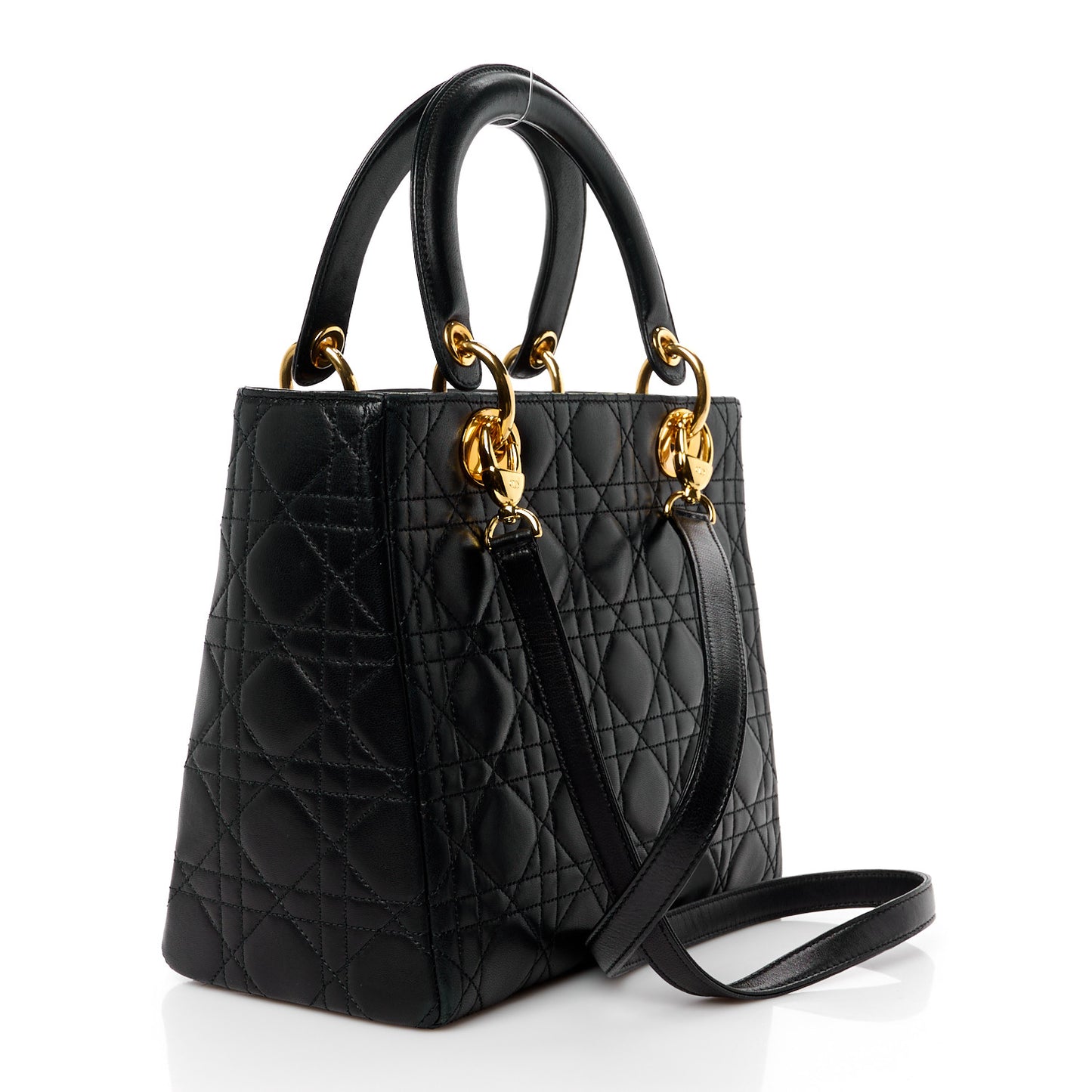 Lambskin Cannage Medium Lady Dior Black
