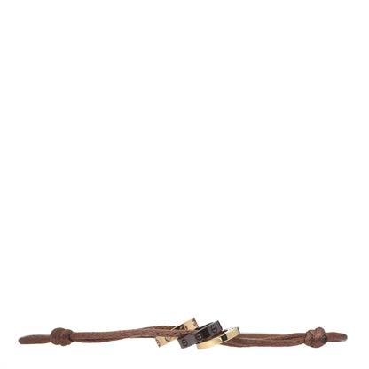 Cartier 18K Pink Yellow Gold Ceramic Diamond LOVE Cord Bracelet Brown 1 of 5
