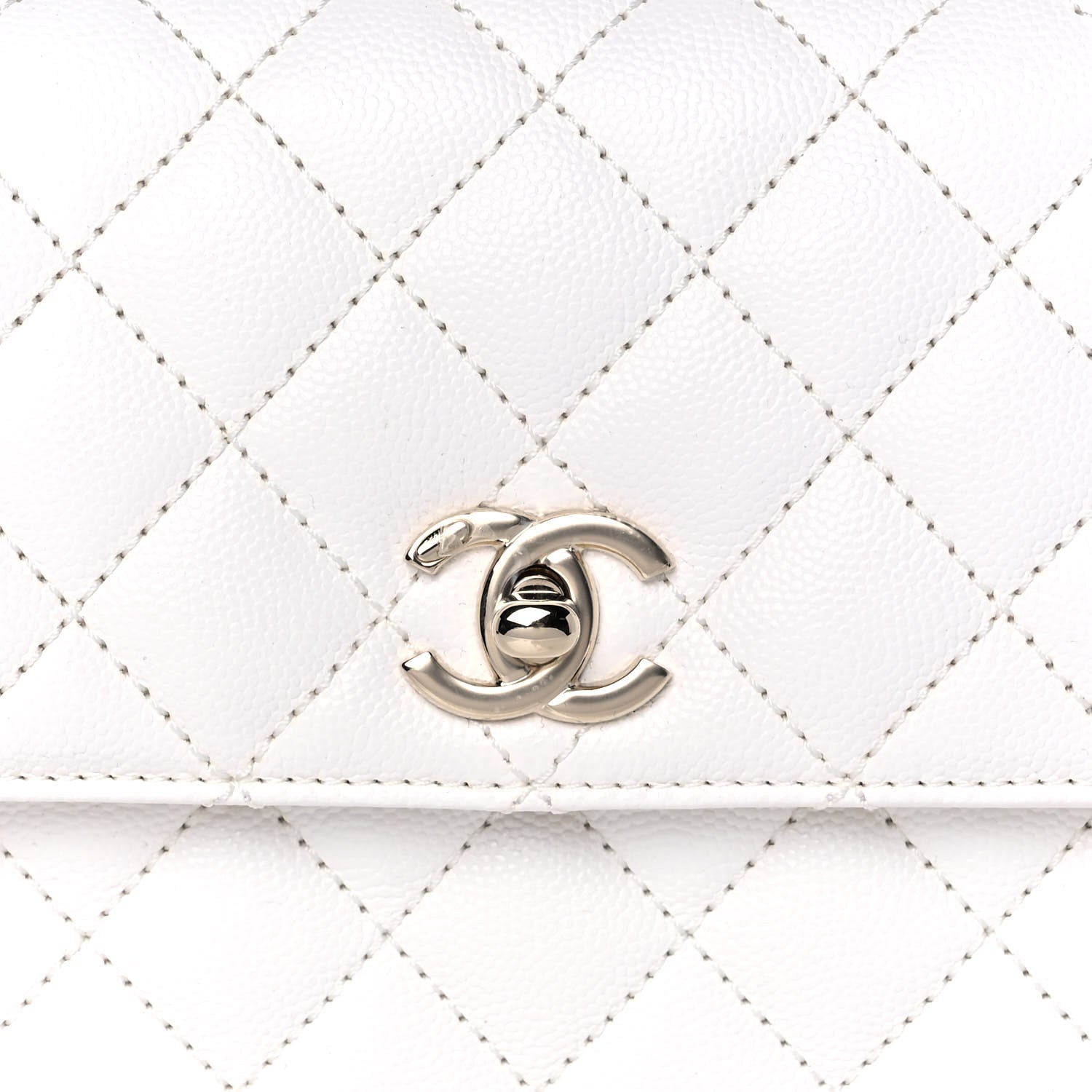 Chanel Caviar Quilted Mini Coco Handle Flap White 9 of 14