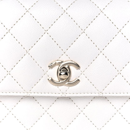 Chanel Caviar Quilted Mini Coco Handle Flap White 9 of 14