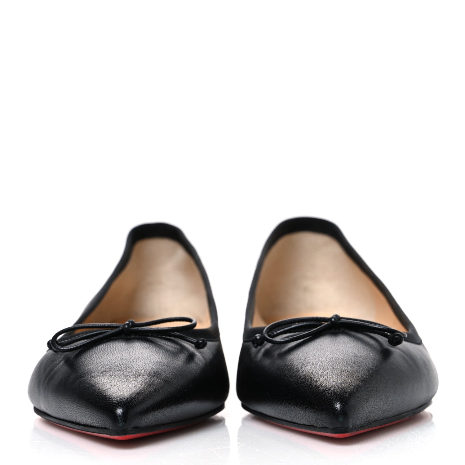 Christian Louboutin Calfskin Zarli Nappa Grosgrain Spiked Hall Flats 39 Black 3 of 10