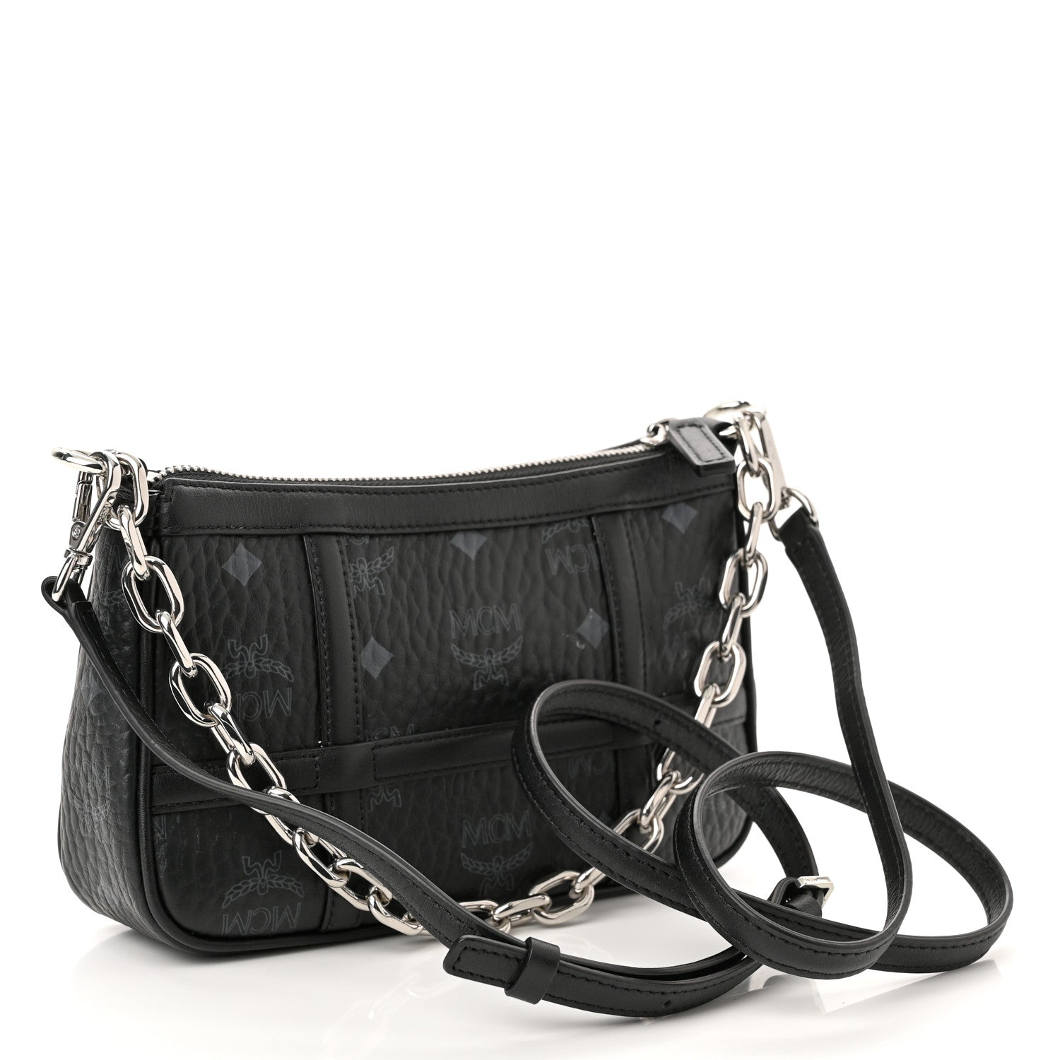 MCM Visetos Mini Aren Chain Crossbody Bag Black 3 of 11