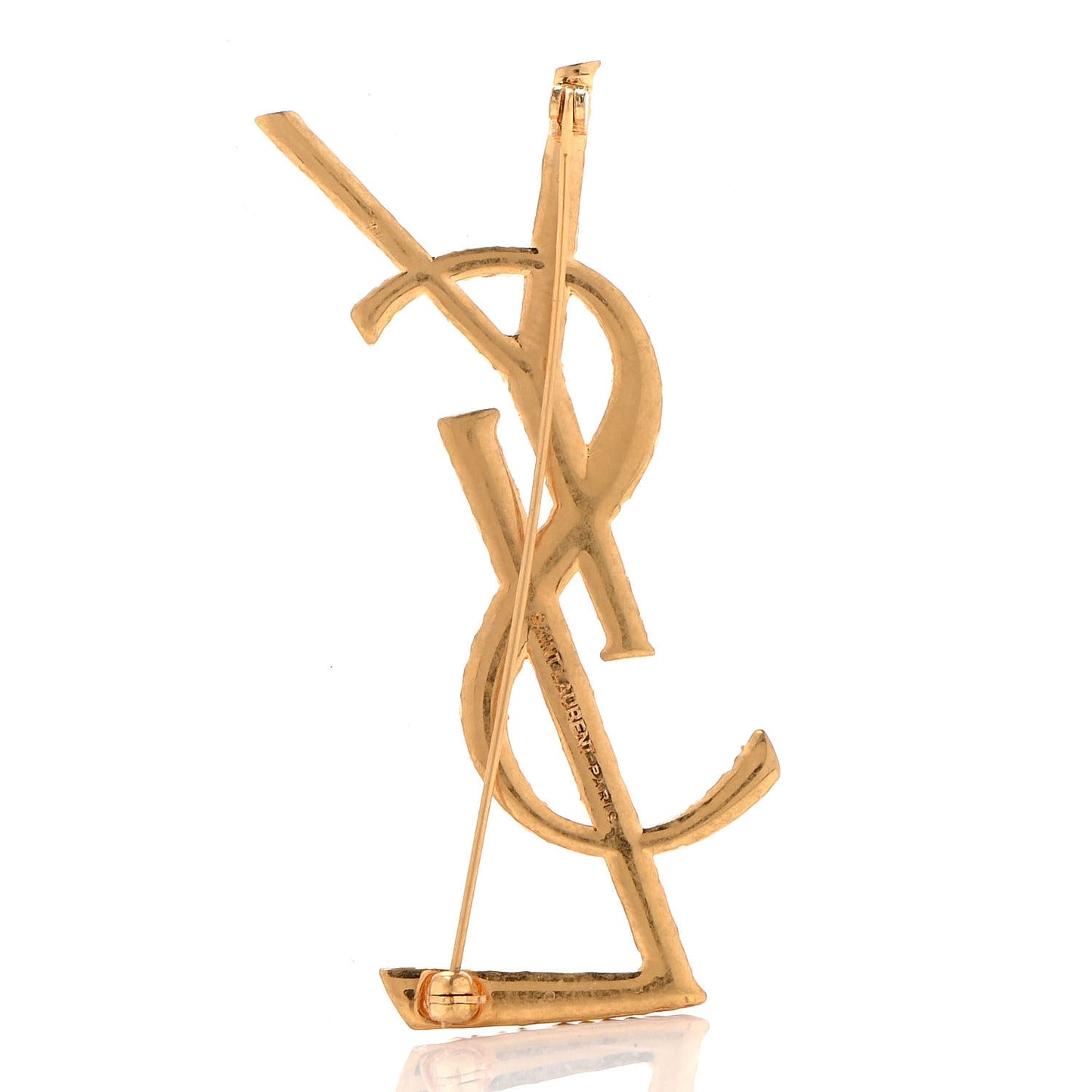Brass Cassandre Opyum YSL Twisted Brooch Gold