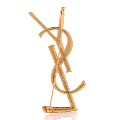 Saint Laurent Brass Cassandre Opyum YSL Twisted Brooch Gold 3 of 5